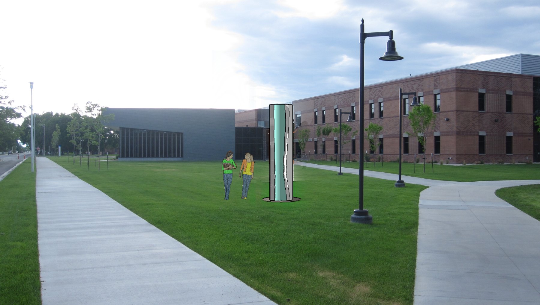 Sedimentary Lines sculpture on the Northwest College campus